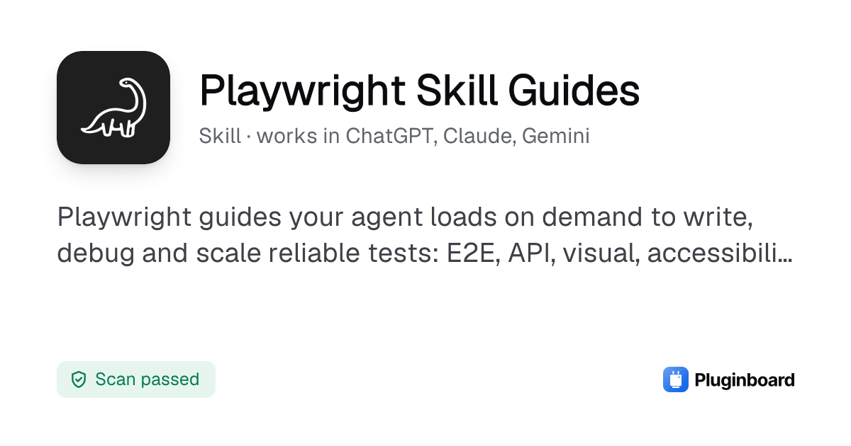 Playwright Skill Guides for Claude Code, Cursor and Codex · Pluginboard